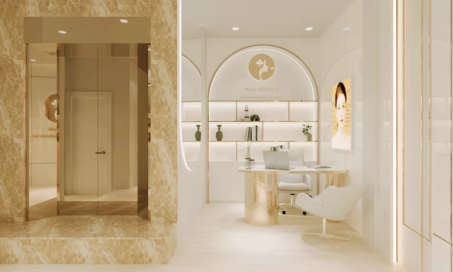 Spa Nga Nguyễn - Thiết kế spa sang trọng, hiện đại thu hút khách hàng